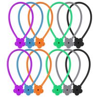 VALMIRI Silicone Strong Magnetic Cable Ties/Magnetic Twist Ties for Bundling and Organizing, Hanging & Holding Stuff, Fidgeting, or Just for Fun (6 Colors-12Pack)