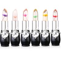 Pack of 6 Crystal Flower Jelly Lipstick, FirstFly Long Lasting Nutritious Lip Balm Lips Moisturizer Magic Temperature Color Change Lip Gloss (A)