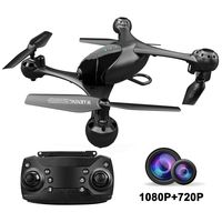 Posiveek OY110D FPV RC Drone with 1080P HD Camera and 720P Optical Flow Positioning Camera Toy Quadcopter Equipped with Lost-Control Protection Technology, Color Black