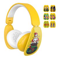 MindKoo Kids Wireless Headphones Bluetooth Over-Ear Headset with DIY Cartoon Stickers Foldable Volume Limiting Earphone for Children