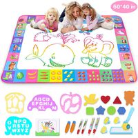 Aqua Magic Mat - Kids Painting Writing Doodle Board Toy - Color Doodle Drawing Mat Bring Magic Pens Educational Toys for Age 3 4 5 6 7 8 9 10 11 12 Year Old Girls Boys Age Toddler Gift (Pink)