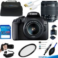 Canon EOS 2000D (Rebel T7) Digital SLR Camera with 18-55mm is II Lens Kit (Black) - Advanced Accessories Bundle