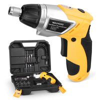 Electric Cordless Screwdriver, NOUVCOO 47Pcs Rechargeable Power Screw Guns with Built-In LED Lights, 7 Torque Settings, 3.6V 1300mAh Li-ion Battery, Complete Accessories for Home DIY