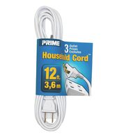 Prime Wire & Cable EC660612 12-Feet 16/2 SPT-2 3-Outlet Indoor Cord, White