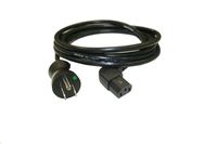 Interpower 86610740 North American Hospital Grade Cord Set, NEMA 5-15 Plug Type, Angled IEC 60320 C13 Connector Type, Black, 10A Amperage, 125VAC Voltage, 3m Length