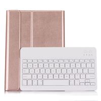 Glumes Wireless Bluetooth Keyboard with Leather and Soft Cover for iPad 9.7 inch, Full Protection for Your Tablet (rose gold)