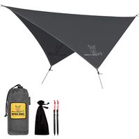 Wise Owl Outfitters Rain Fly Tarp - The WiseFly Premium 11 x 9 ft Waterproof Camping Shelter Canopy - Lightweight Easy Setup for Hammock or Tent Camp Gear - Grey LITE