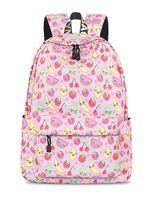 Yanaier School Bookbags for Teens Leisure Backpack Waterproof Cute Lightweight Backpack Purse Floral Print Canvas Daypack Casual Style Canvas Backpack Women Travel Bag Fruit