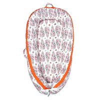 Baby Lounger,Baby Nest Portable Super Soft 100% Cotton and Breathable Newborn Lounger Perfect for Co-Sleeping (Orange Feather)...