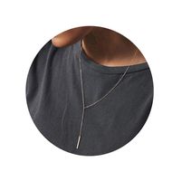 Simple Drop Bar Necklace Long Y Pendant Necklace 14K Real Gold Plated Necklace Dainty Necklace for Women Birthday Gift