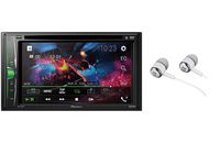 Pioneer AVH-210EX Double DIN Bluetooth In-Dash DVD/CD AM/FM Front USB Digital Media Car Stereo Receiver 6.2" WVGA Touchscreen Display, Apple iPhone and Android Music Support/FREE ALPHASONIK EARBUDS