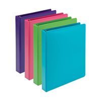 Samsill Earth's Choice Biobased Durable 3 Ring Binders, Fashion Clear View 1 Inch Binders, Up to 25% Plant Based Plastic, Assorted 4 Pack