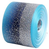 Glitter Fabric Grosgrain Ribbon 1-1/2" x 5 Yards for Making Hair Bow DIY Headband Dressing Arts Sewing Birthday Party Events Bridal Shower, Wedding Events (Porcelain Blue)
