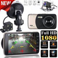 Car Dvr Dual Lens,Vanvler 4'' LCD IPS Dual Lens Car Dash Cam FHD 1080P Dashboard Camera 170° Driving DVR (Gold)