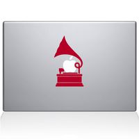 The Decal Guru 2097-MAC-11A-DR Gramophone Decal Vinyl Sticker, Red, 11" MacBook Air