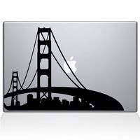 The Decal Guru San Francisco City Skyline Decal Vinyl Sticker, 11" MacBook Air, Black (2303-MAC-11A-BLA)