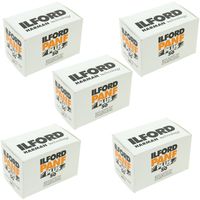 5 Pack of Ilford PAN F Plus, Black and White Print Film, 135 (35 mm), ISO 50, 36 Exposures (1707768)