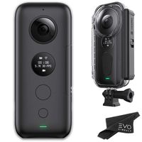 Insta360 ONE X 360 Camera with 5.7K 4K 3K Video and 18MP Photos - Bundle Includes Official Insta360 ONE X Venture Case and EVO Gimbals Cleaning Cloth (3 Items)