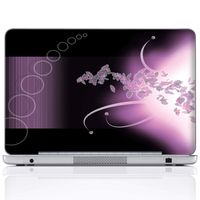 Meffort Inc 17 17.3 Inch Laptop Notebook Skin Sticker Cover Art Decal (Included 2 Wrist pad) - Pink Flower Swirl