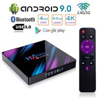 Android 9.0 TV Box, H96 Max Advanced Smart Video Media Player 4GB DDR3 64GB eMMC Quad-Core Suppporting 4K Ultra HD/H.265 / Dual WiFi 2.4G + 5G / HDMI / 3D 100M Ethernet Family Video Play Box