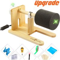 Cup Turner for Crafts Tumbler Cup Spinner Machine Kit, Wood Cuptisserie Turner DIY Glitter Epoxy Tumblers with Silent UL Motor Safety Switch 2 Foams (Wood)