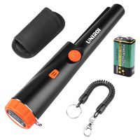 UNIROI Pinpointer Metal Detector with 9V Battery, Belt Holster and Retractable Hanging Wire, IP65 Water-resistant, Potable Treasure Hunting Tool with Buzzer Vibration LED Indicator for Beginner