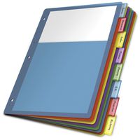 Cardinal Poly Pocket Dividers, 8 Dividers per Set, Letter Size, Multicolor, 1 Set (84017)