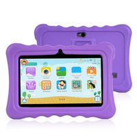 Xgody T702 7 Inch HD Kids Tablet PC for Kids Quad Core Android 8.1 1GB RAM 16GB ROM Touch Screen with WiFi Pre-Loaded 3D Game Dual Camera Purple