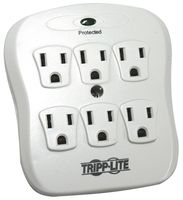 Tripp Lite 6 Outlet Surge Protector Power Strip, Direct Plug in, Gray, Lifetime Limited Warranty & $10,000 Insurance (SK6-0)