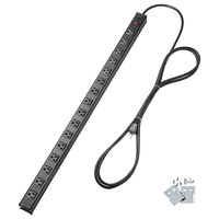 BESTTEN UL Listed 16-Outlet Heavy Duty Metal Power Strip, 12ft Long Extension Cord, 15A ON/Off Circuit Breaker, Mounting Brackets Included, Black