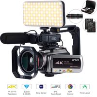 4K Camcorder with 64X Digital Zoom，Connecting with Telescope/LED Light/Microphone &Other Accessories (Camera Bag&64 GB SD Card) by Emperor of Gadgets