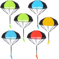 BUYGOO 6PCS Parachute Toys Tangle Free Throwing Hand Throw Parachute Army Man Toss It Up and Watching Landing Outdoor Toys for Kids