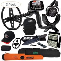 Garrett at MAX Metal Detector with MS-3, Pro-Pointer at Z-Lynk, Carry Bag & More (Pack 3)