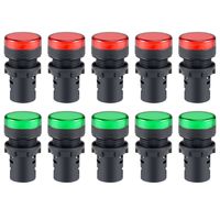 uxcell AC/DC 110V Indicator Lights Red Green LED Flush Panel Mount 7/8 inches 22mm 10pcs