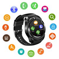 Smart Watch Bluetooth Smart Watches Touch Screen Wrist Watch with Camera SIM Card Slot Smartwatch for Men Women Sports Fitness Tracker Compatible for Android Phones Samsung Huawei LG Sony (Black)