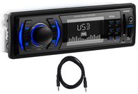 Boss 612UA Single Din Car MP3/AM/FM Digital Media Receiver with USB + Aux Cable