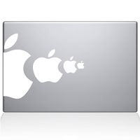The Decal Guru Apple Eat Apple MacBook Decal Vinyl Sticker - 15" MacBook Pro (2015 & Older) - White (1218-MAC-15P-W)