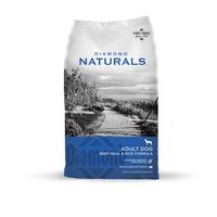 Diamond Naturals Adult Real Meat Recipe Premium Dry Dog Food With Grain and Real Pasture Raised Beef Protein 40Lb