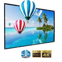 IGREAT 200 inch Portable Outdoor Projector Screen, 16:9 Folding HD Big Size Movie Screen for Home Theater Office Presentation