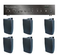 Store/Salon/Restaurant Business Background Music Sound System- Amp, 6 Surface Speakers +