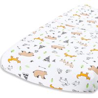 Cuddly Cubs Woodland Animals Changing Pad Cover - Snuggly Soft Plush Cotton Changing Table Cover for Boy, Girl - Fits Perfectly on Summer Infant and Other 16 x 32" Baby Changing Table Pads