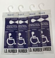 Handicapped Parking Placard Holder (4 Pcs)- Disabled Parking Permit Cover - Placard Protective With Larger Hook Fit Rearview Mirror