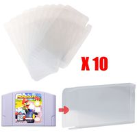 Mcbazel LOT 10 Clear Case Sleeve Protector for Nintendo N64 Games Cartridge (Set of 10)