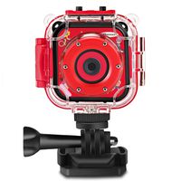 PROGRACE Children Kids Camera Waterproof Digital Video HD Action Camera 1080P Sports Camera Camcorder DV for Boys Birthday Learn Camera Toy 1.77'' LCD Screen(Red)