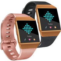 Tobfit Bright Designed Bands Compatible with Ionic Bands, Soft TPU Sport Arm Wristband Accessories for Women Men, Small, Rose Gold, Black