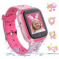 YENISEY Kids Smart Watch Waterproof GPS+WiFi Tracker for 3-12 Year Girls Boys,with SOS HD Touch Screen Two Way Call Phone Voice Chat Games Camera Alarm Clock Birthday Gifts Toys for Children (Pink)