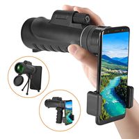 Hizek Monocular Telescope, 10 x 42 High Power Prism Monocular with Smartphone Holder and Handheld Stand and Tripod for Bird Watching Fishing Hunting Camping Travelling
