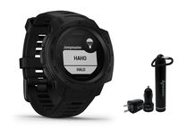 Garmin Instinct Rugged GPS Watch and Wearable4U Ultimate Power Pack Bundle (Tactical Black)