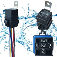 1 PACK 40/30 AMP 12 V DC Waterproof Relay and Harness - Heavy Duty 12 AWG Tinned Copper Wires, 5-PIN SPDT Bosch Style Automotive Relay