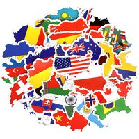 QTL Waterproof National Flag Vinyl Stickers Bomb Laptop Luggage Folders Car Decals (50Pcs/Pack)